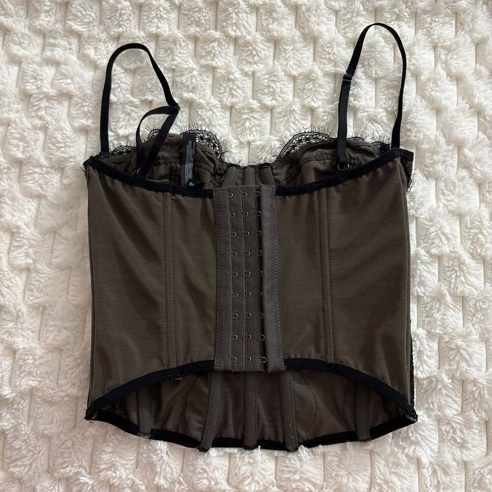 Out From Under Urban Outfitters Black Lace Mesh Corset Medium Halloween Costume - Picture 8 of 8